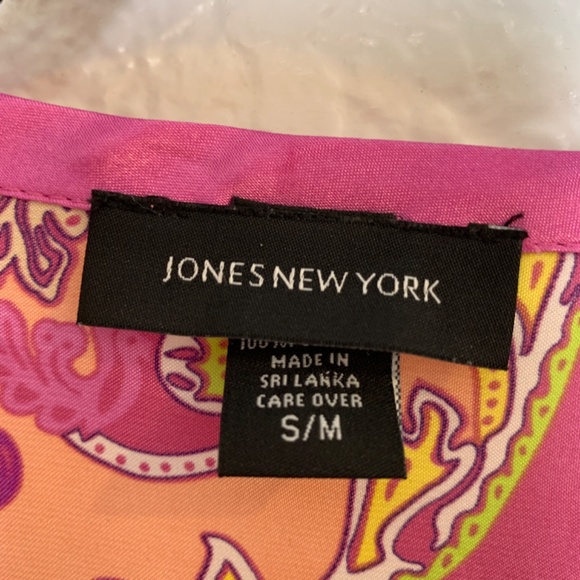 Jones New York Paisley Satin Long Robe S/M Tie Belt Coquette Lingerie Lounge - Picture 2 of 9